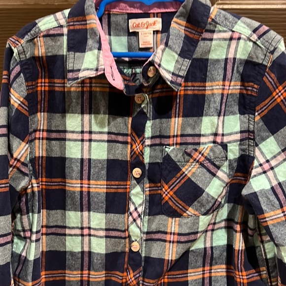 Cat & Jack Kids Cotton “Flannel” Button Down Size 10/12 - Picture 4 of 5